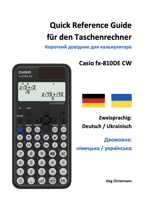 Anleitung zum CASIO 810 DE CW Ukrainisch