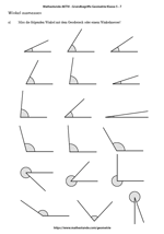 Winkel messen Übungsblatt