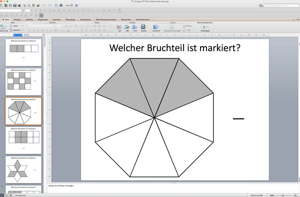 Bruchteile erkennen Arbeitsblatt