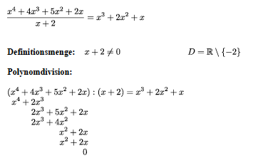 Polynomdivision bei Bruchtermen