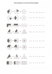 Brüche Addieren Arbeitsblatt - Brüche ausmalen