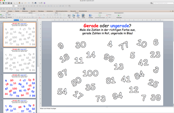 Gerade und ungerade Zahlen Powerpoint-Vorlage