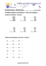 Grundrechenarten Klasse 5 Arbeitsblatt