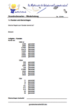 Runden und Rechnen in Klasse 5 Matheaufgaben