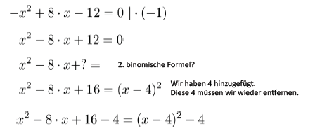 Lösung mit quadratischer Ergänzung