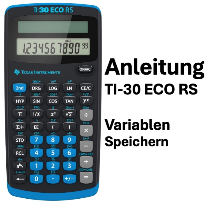 Taschenrechner TI-30 Eco RS Zahlen speichern