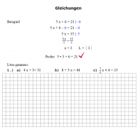 Einfache Gleichungen mit Beispielaufgabe 1