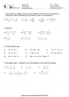 Bruchterme Klassenarbeit Arbeitsblatt