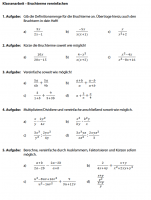 Klassenarbeit Bruchterme