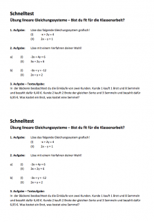 Übungsblatt lineare Gleichungssysteme