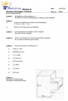 Klassenarbeit Rechnen mit Größen und Volumen in KLasse 6