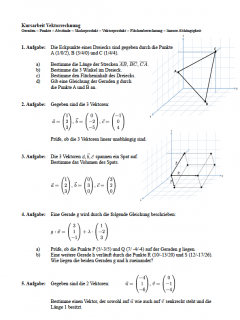 klassenarbeit-vektorrechnung