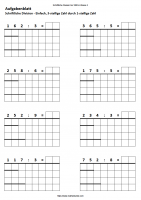 Arbeitsblatt schriftliche Division bis 1000