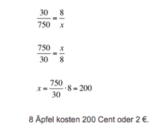 Verhältnisgleichung Beispiel