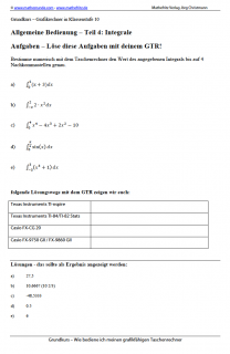 Arbeitsblatt numerische Berechnung von Integralen