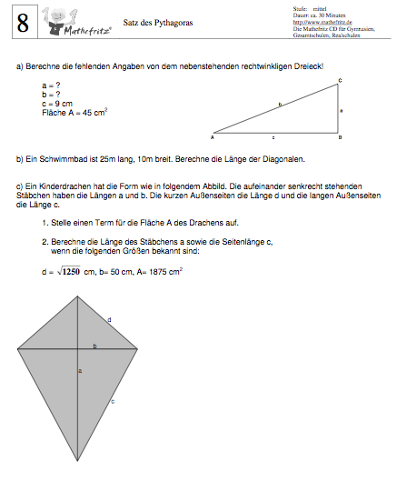 Matheaufgaben Arbeitsblatt Klasse 8 zum Ausdrucken